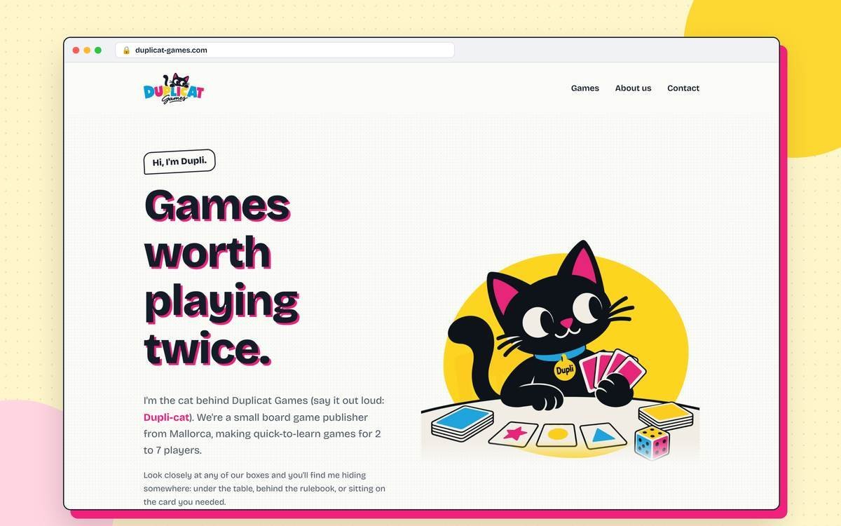 Duplicat Games homepage