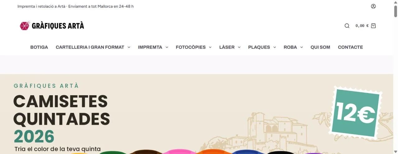 Gràfiques Artà website